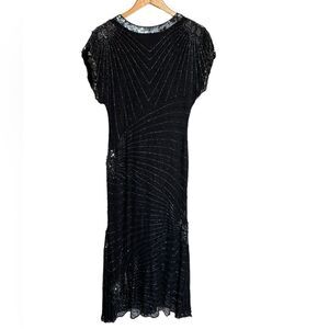 Vintage Oleg Cassini Silk Beaded Evening Gown Size 10
